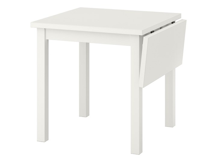 IKEA NORDVIKEN Stół z opuszcz blatem, Biały, 74/104x74 cm Sosna Wysokość 75 cm Drewno Długość 104 cm Kształt blatu Prostokątny
