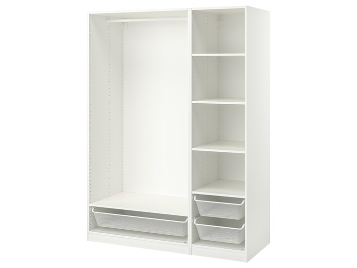 PAX Kombinacja szafy Głębokość 58 cm Wysokość 201 cm Szerokość 150 cm Pomieszczenie Garderoba Kolor Biały