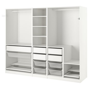 IKEA PAX Kombinacja szafy, biały, 250x58x201 cm