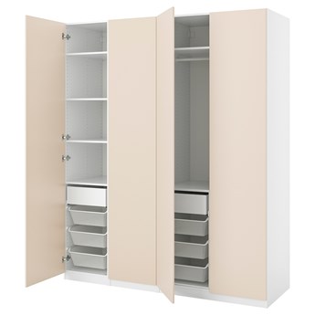 IKEA PAX / REINSVOLL Kombinacja szafy, szarobeżowy, 200x60x236 cm