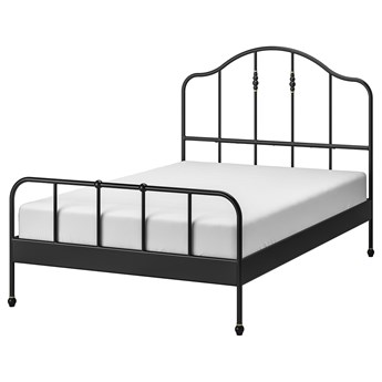 IKEA SAGSTUA Rama łóżka, czarny/Luröy, 140x200 cm