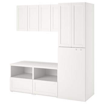 IKEA SMÅSTAD Regał, Biały biała rama/z wysuwaniem, 180x57x196 cm