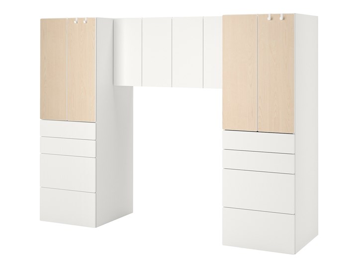 IKEA SMÅSTAD Regał, Biały/brzoza, 240x57x181 cm
