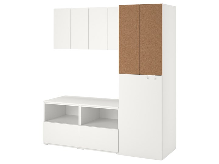 IKEA SMÅSTAD Regał, Biały korek/z wysuwaniem, 180x57x196 cm