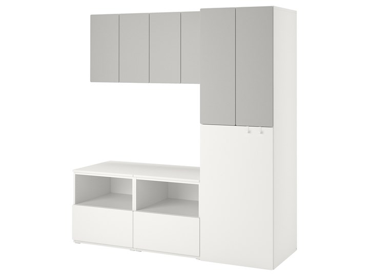 IKEA SMÅSTAD Regał, Biały szary/z wysuwaniem, 180x57x196 cm
