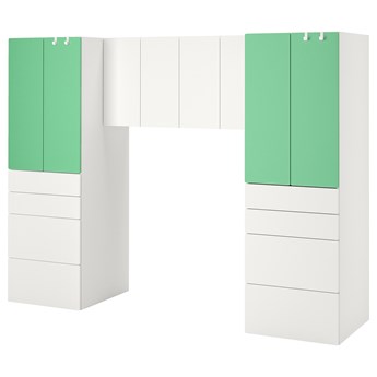 IKEA SMÅSTAD Regał, Biały/zielony, 240x57x181 cm