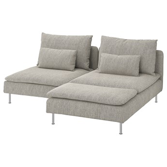 IKEA SÖDERHAMN Sofa 2-osobowa, z szezlongiem/Viarp beż/brąz, Wysokość z poduchami oparcia: 83 cm