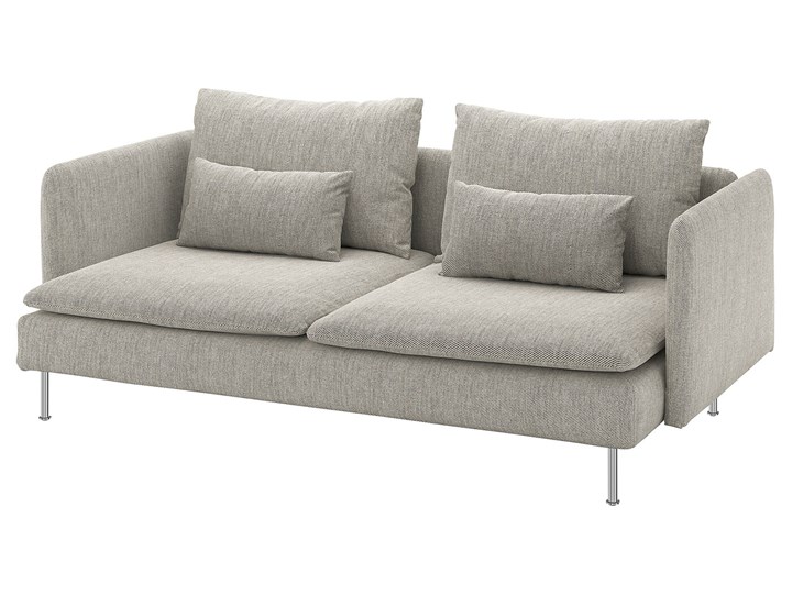 IKEA SÖDERHAMN Sofa 3-osobowa, Viarp beż/brąz, Wysokość z poduchami oparcia: 83 cm