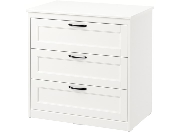 SONGESAND Komoda, 3 szuflady Głębokość 40 cm Wysokość 81 cm Szerokość 82 cm Szerokość 81 cm Pomieszczenie Pokój nastolatka Z szufladami Głębokość 50 cm Kolor Biały