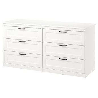 IKEA SONGESAND Komoda, 6 szuflad, biały, 161x81 cm