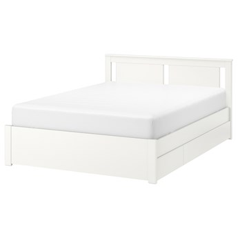 IKEA SONGESAND Rama łóżka z 2 pojemnikami, biały/Lönset, 140x200 cm