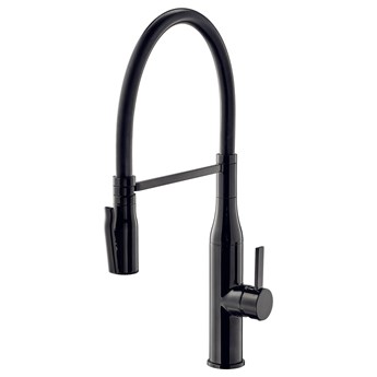 IKEA TOLLSJÖN Bateria kuchenna ze spryskiwaczem, czarny metal polerowany, Długość: 22 cm