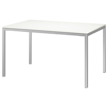 IKEA TORSBY Stół, chrom/połysk biały, 135x85 cm