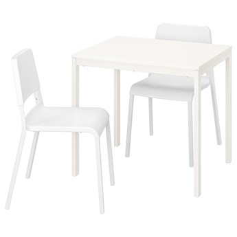 IKEA VANGSTA / TEODORES Stół i 2 krzesła, biały/biały, 80/120 cm