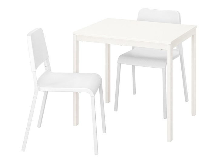 IKEA VANGSTA / TEODORES Stół i 2 krzesła, biały/biały, 80/120 cm