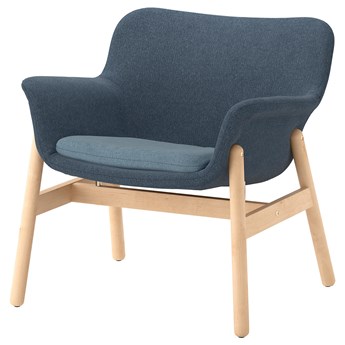 IKEA VEDBO Fotel, Gunnared niebieski, Wysokość z poduchami oparcia: 75 cm