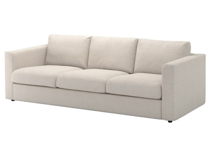 IKEA VIMLE Sofa 3-osobowa, Gunnared beżowy, Wysokość z poduchami oparcia: 83 cm Materiał obicia Tkanina Nóżki Bez nóżek