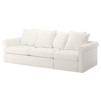 IKEA GRÖNLID Rozkładana sofa 3-osobowa, Inseros biały, Wysokość łóżka: 53 cm