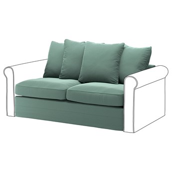 IKEA GRÖNLID Sekcja 2-os sofa rozkładana, Ljungen jasnozielony, Wysokość z poduchami oparcia: 104 cm