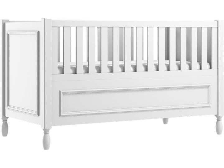 MAXIME Łóżeczko M1b , Kolor - Biały Płyta MDF Rozmiar materaca 70x140 cm