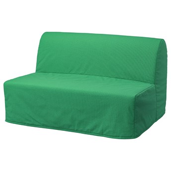 IKEA LYCKSELE MURBO Sofa 2-osobowa rozkładana, Vansbro jaskrawozielony, Szerokość: 142 cm