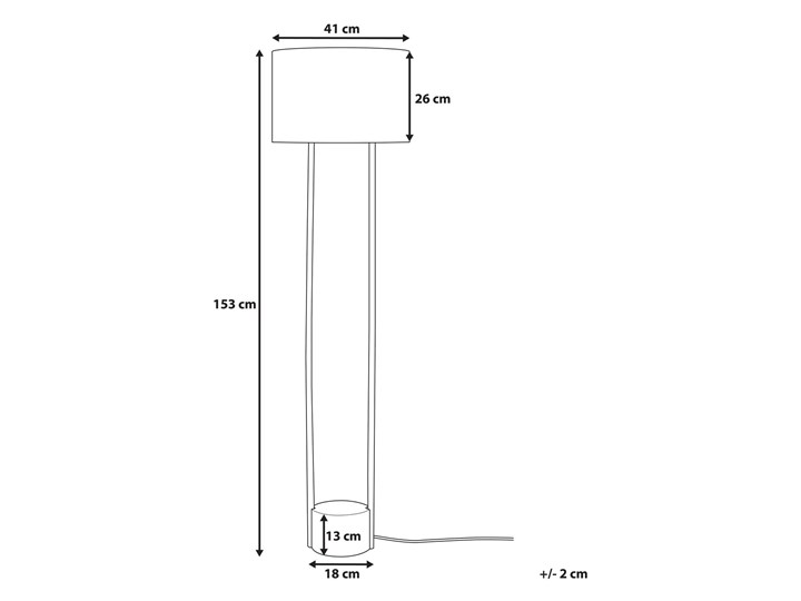 Beliani Lampa stojąca biała czarna 153 cm metalowe nogi betonowa podstawa okrągły abażur nowoczesna Tkanina Lampa z abażurem Lampa inspirowana Kolor Biały Styl Industrialny