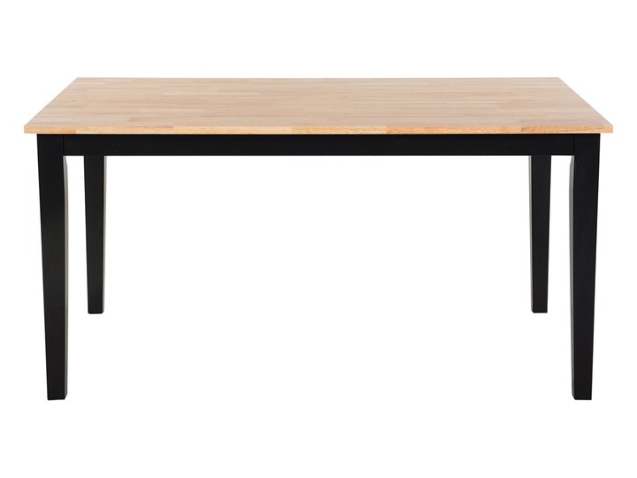 Beliani Zestaw do jadalni stół 150 x 90 cm i 6 krzeseł jasne drewno z czarnym styl skandynawski Pomieszczenie Jadalnia Kategoria Stoły z krzesłami