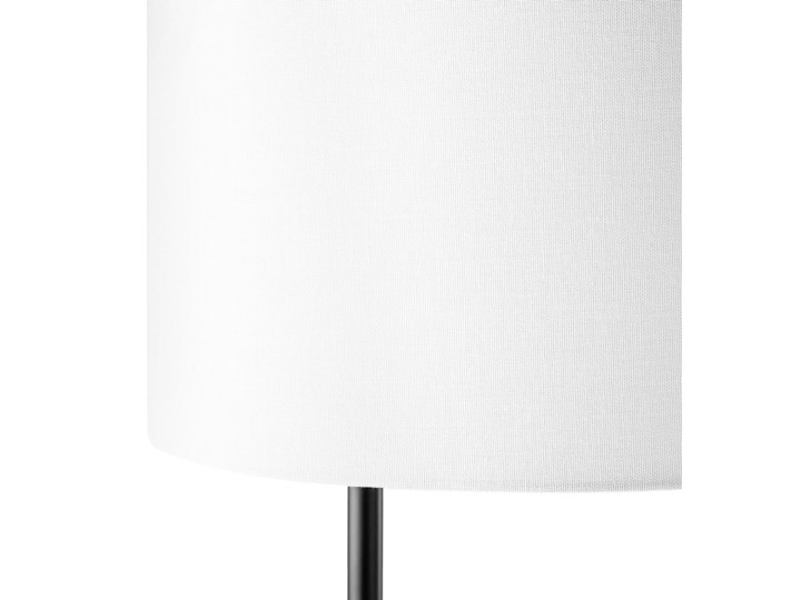 Beliani Lampa stojąca biała czarna 153 cm metalowe nogi betonowa podstawa okrągły abażur nowoczesna Tkanina Lampa z abażurem Lampa inspirowana Kolor Biały Styl Nowoczesny