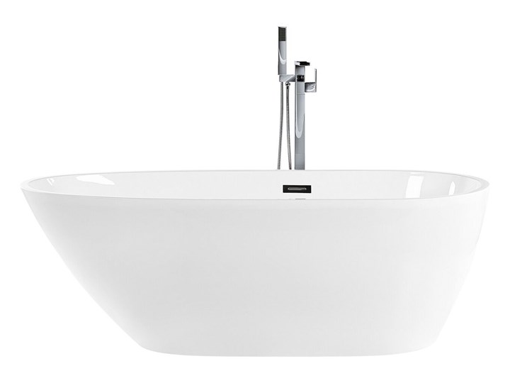 Wanna wolnostojąca biała akrylowa 170 x 80 cm owalna zaokrąglona nowoczesny design Wolnostojące Kolor Biały Kategoria Wanny