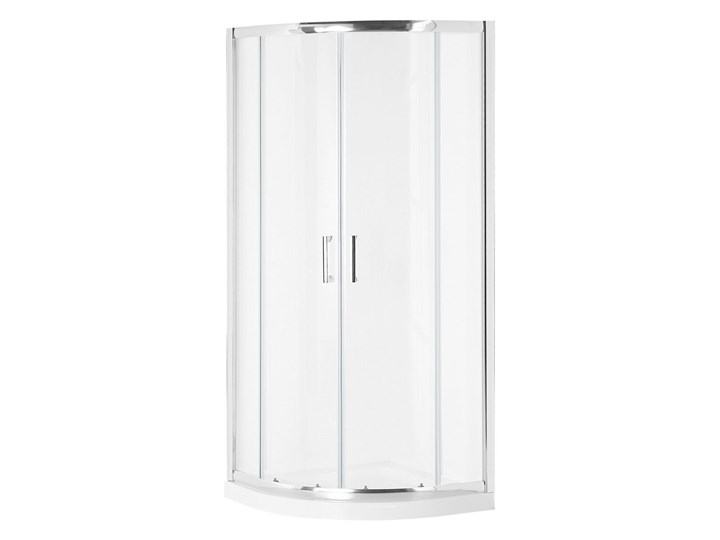 Kabina prysznicowa srebrna szkło hartowane aluminum podwójne drzwi półokrągłe 90x90x185cm nowoczesny design Rodzaj drzwi Rozsuwane Narożna Kategoria Kabiny prysznicowe