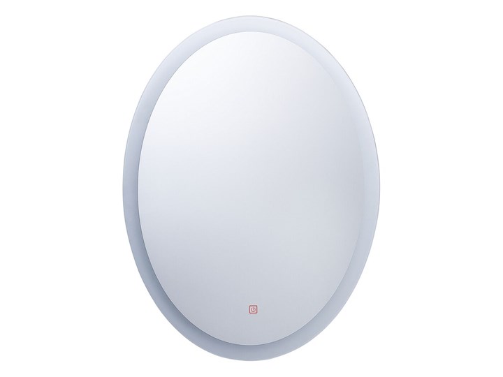 Lustro łazienkowe owalne srebrne 60 x 80 cm z podświetleniem LED system zapobiegający parowaniu Ścienne Lustro bez ramy Pomieszczenie Łazienka
