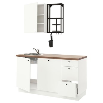 IKEA ENHET Kuchnia, antracyt/biały, 163x63.5x222 cm