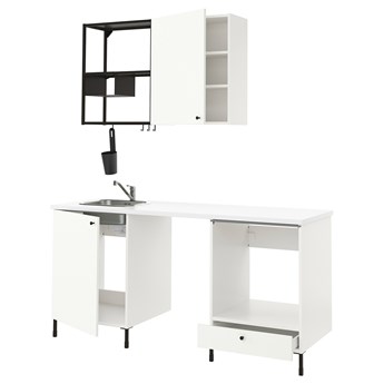 IKEA ENHET Kuchnia, antracyt/biały, 183x63.5x222 cm