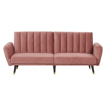 Sofa rozkładana welurowa różowa VIMMERBY kod: 4251682235624