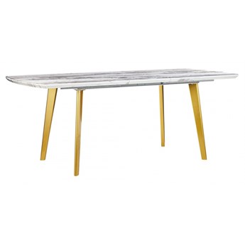 Stół do jadalni rozkładany 160/200 x 90 cm efekt marmuru ze złotym MOSBY kod: 4251682259002