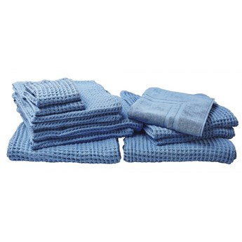 Komplet 11 ręczników bawełniany niebieski AREORA kod: 4251682258661