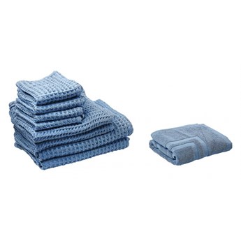 Komplet 9 ręczników bawełniany niebieski AREORA kod: 4251682258708