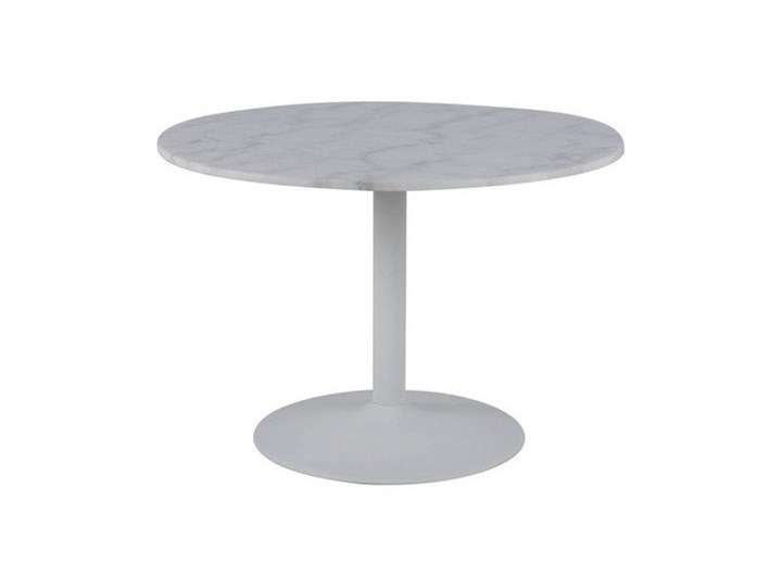 Biały stół na jednej nodze z marmurowym blatem Tarifa