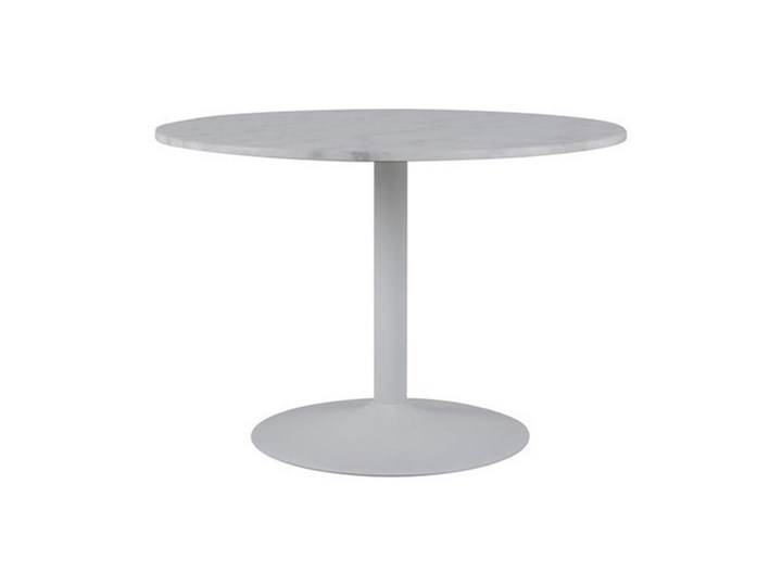 Biały stół na jednej nodze z marmurowym blatem Tarifa Wysokość 110 cm Kamień Styl Nowoczesny Wysokość 75 cm Metal Styl Industrialny