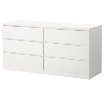 IKEA MALM Komoda, 6 szuflad, Biały, 160x78 cm