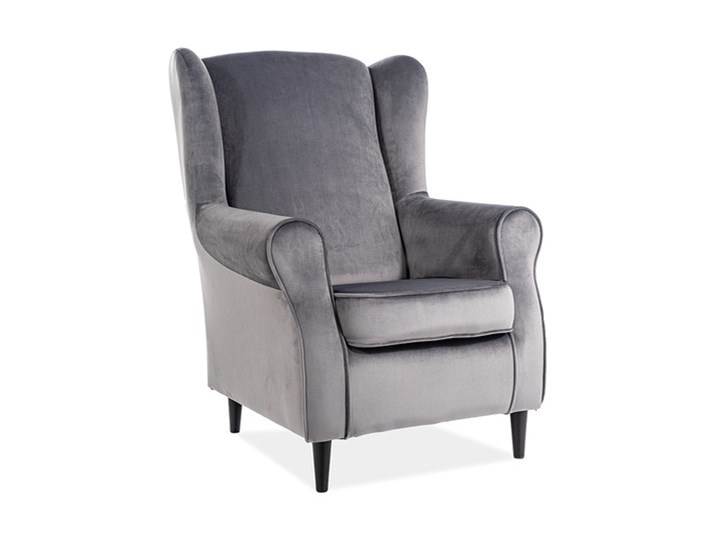 Fotel Uszak Baron Velvet - 9 kolorów antyczny róż Fotel pikowany Szerokość 75 cm Styl Glamour Wysokość 53 cm Plusz Drewno Głębokość 53 cm Wysokość 101 cm Tworzywo sztuczne Tkanina Kategoria Fotele do salonu