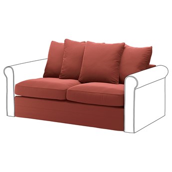 IKEA GRÖNLID Sekcja 2-os sofa rozkładana, Ljungen jasnoczerwony, Wysokość z poduchami oparcia: 104 cm