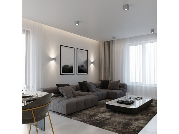 Sollux Lampa PLAFON QUAD 1 BETON Oprawa na Sufit Szary Kwadrat LEd Gu10 Kwadratowe Oprawa led Oprawa stropowa Oprawa halogenowa Kategoria Oprawy oświetleniowe