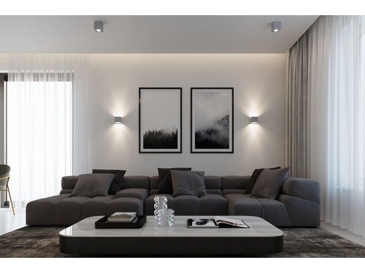 Sollux Lampa PLAFON QUAD 1 BETON Oprawa na Sufit Szary Kwadrat LEd Gu10 Oprawa halogenowa Oprawa led Oprawa stropowa Kwadratowe Kategoria Oprawy oświetleniowe