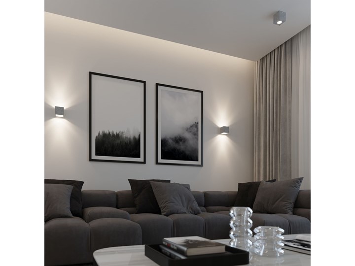 Sollux Lampa PLAFON QUAD 1 BETON Oprawa na Sufit Szary Kwadrat LEd Gu10 Oprawa led Oprawa stropowa Kwadratowe Oprawa halogenowa Kategoria Oprawy oświetleniowe