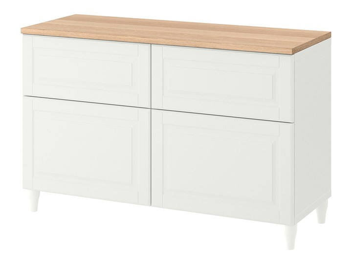 IKEA BESTÅ Kombinacja regałowa z drzw/szuf, Biały/Smeviken/Kabbarp biały, 120x42x76 cm Głębokość 42 cm Drewno Szerokość 120 cm Płyta MDF Kategoria Komody