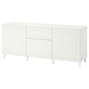 IKEA BESTÅ Kombinacja z szufladami, Biały/Smeviken/Kabbarp biały, 180x42x74 cm