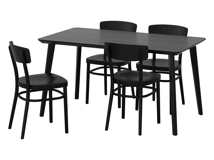IKEA LISABO / IDOLF Stół i 4 krzesła, czarny/czarny, 140x78 cm Kategoria Stoły z krzesłami