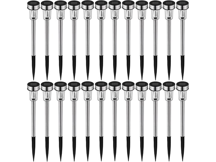 24 x Ogrodowa lampa solarna LED - srebrny