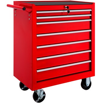 Wózek narzędziowy warsztatowy 7 szuflad - czerwony